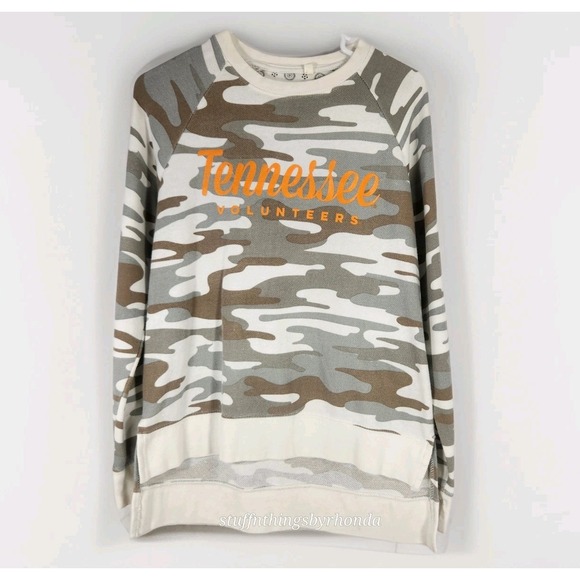 Pressbox Tops - Pressbox Camo Tennessee Volunteers Pullover Sweatshirt Women's Size M Gray‎